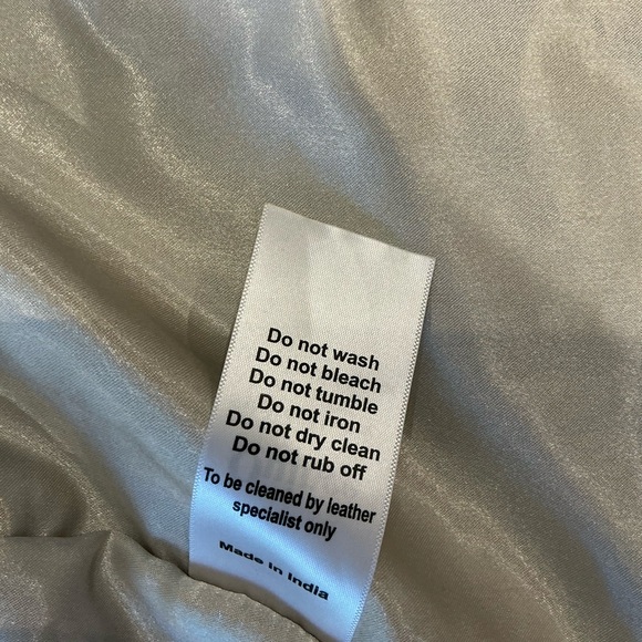 Quince 100% Suede Goat Leather Asymmetrical Zip Moto Jacket in Light Tan Size XL - Picture 15 of 16